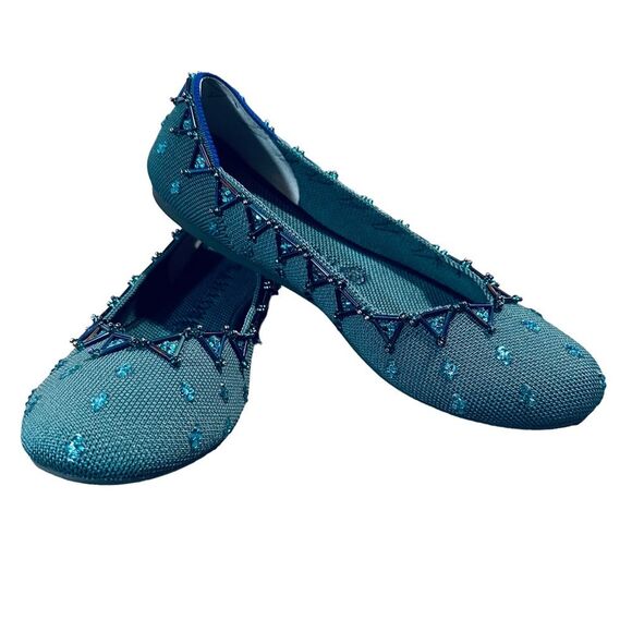 Rothy’s Custom Green Spruce Embellished Beaded Sz 8 - Picture 10 of 10